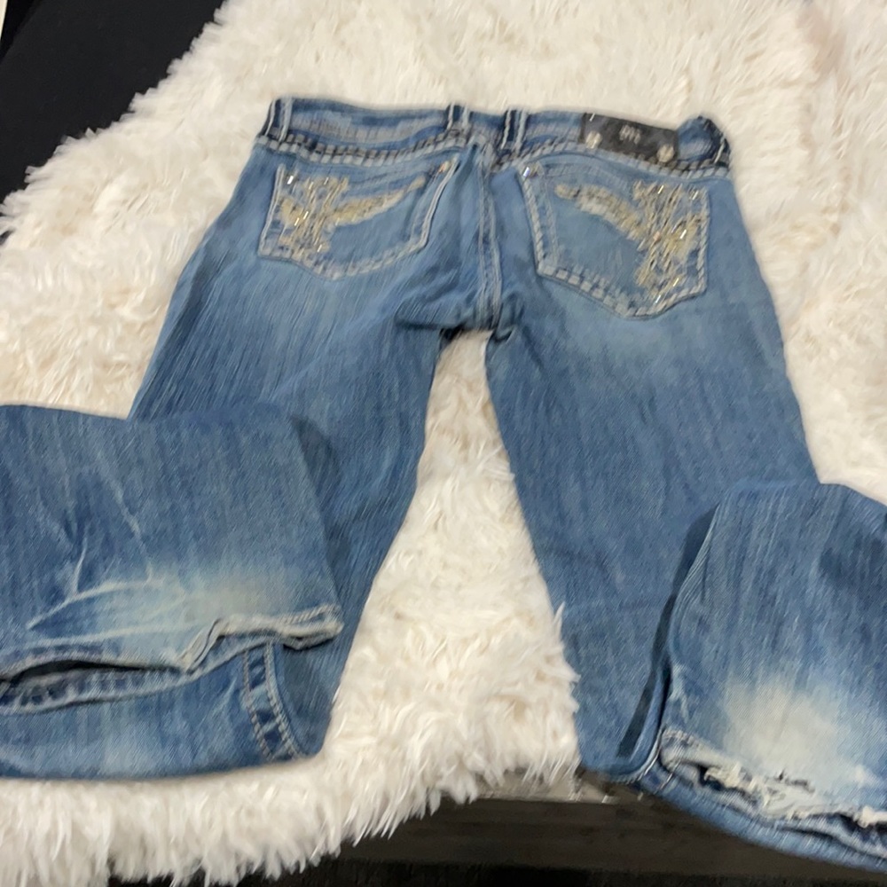Miss me gold wing pocket boot cut jeans